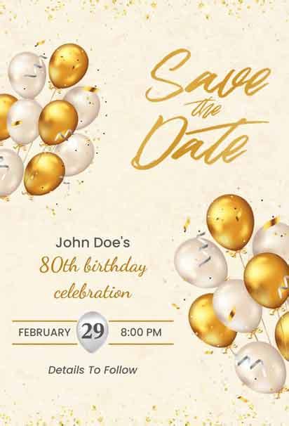 Save The Date Birthday Templates
