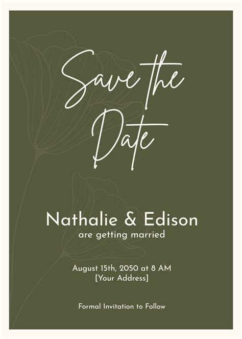 Save The Date Editable Template