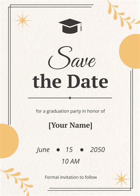 Save The Date Graduation Template
