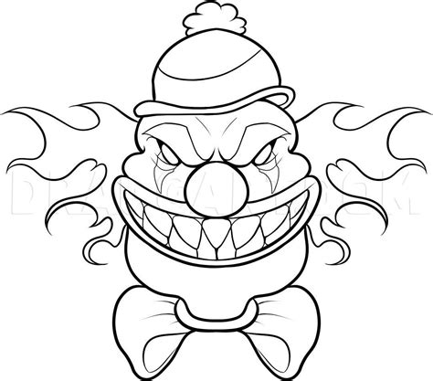 Scary Clown Drawing Easy