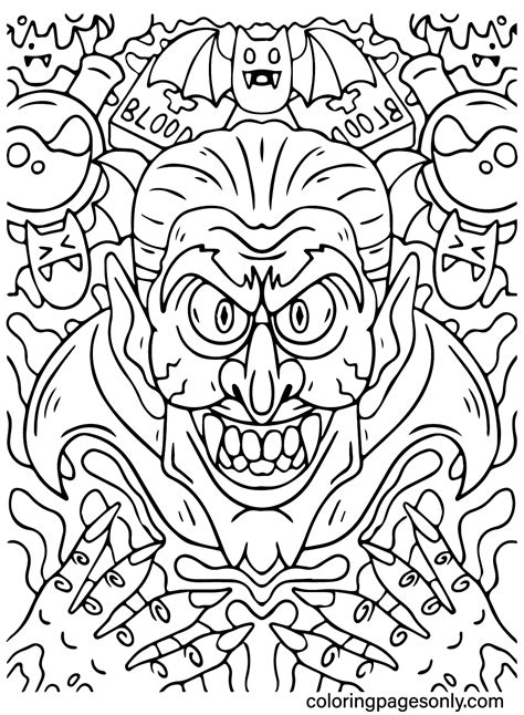 Scary Halloween Printable Coloring Pages