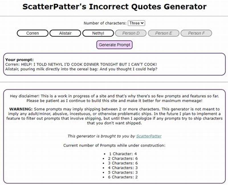 Scatter Pattern Incorrect Quotes Generator