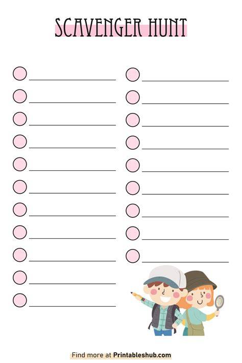 Scavenger Hunt Template Free
