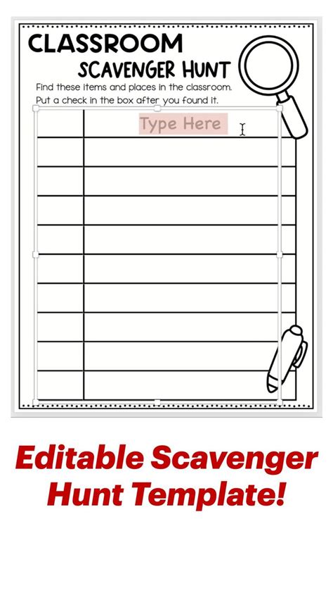 Scavenger Hunt Template Free Editable