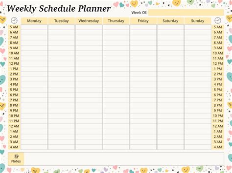 Schedule Layout Template