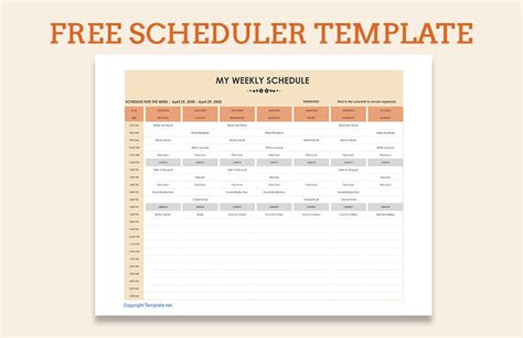 Schedule Layouts Templates