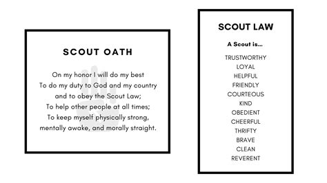 Scout Oath And Law Printable