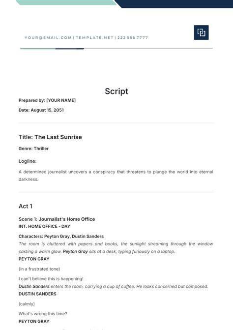 Script Template Example