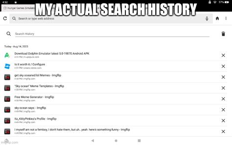 Search History Meme Template