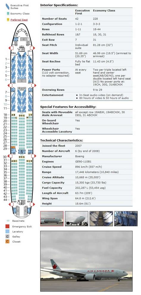 Seating Chart Air Canada