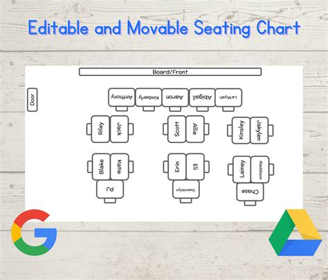 Seating Chart Template Editable