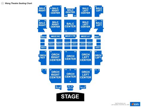 Seating Chart Wang Theater