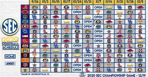 Sec Football Schedule Printable