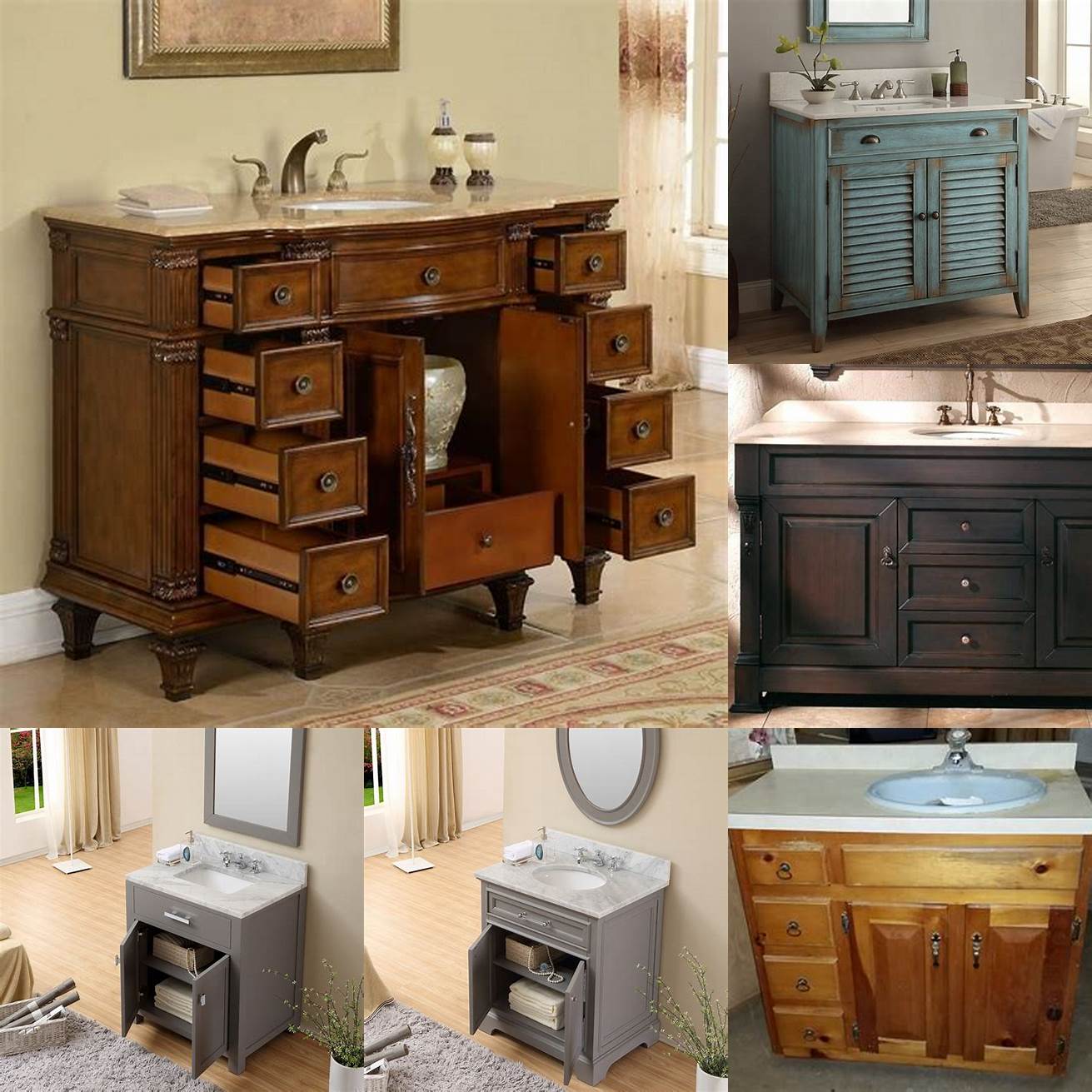 Secondhand stores You may be able to find a great deal on a used bathroom vanity at a secondhand store or online marketplace like Craigslist or Facebook Marketplace