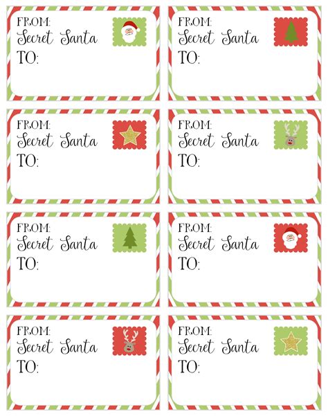Secret Santa Cards Printable Free