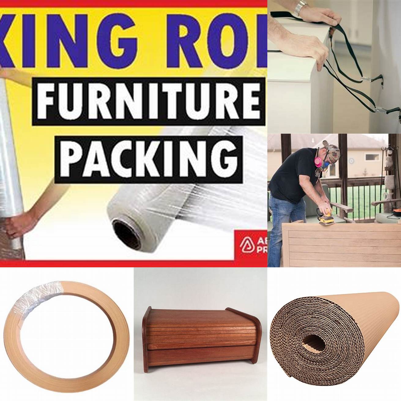 Securing the teak furniture with the roll packaging