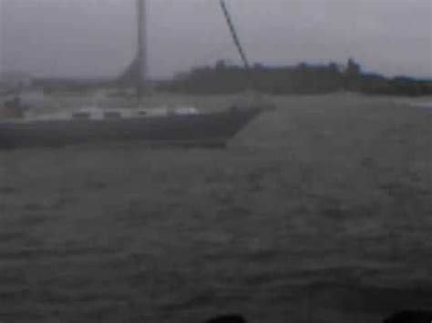Securing boat during a noreaster