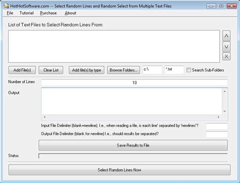 Select random lines from a file