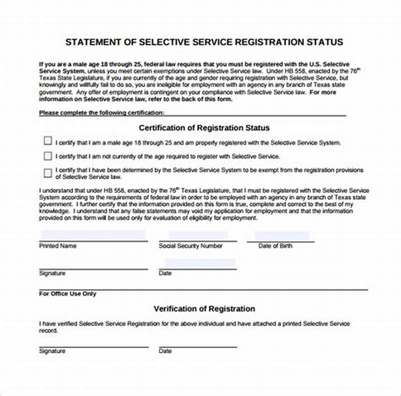Selective Service System Form