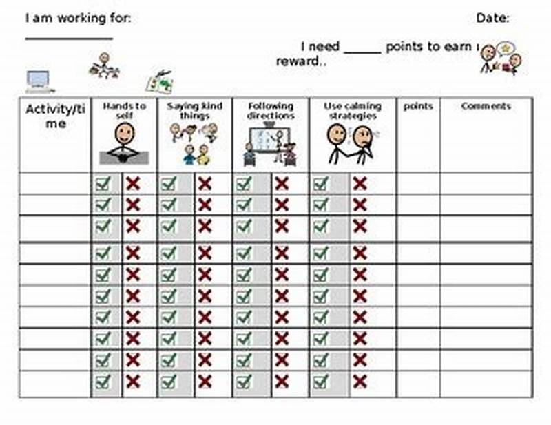 Self Monitoring Chart For On Task Behavior