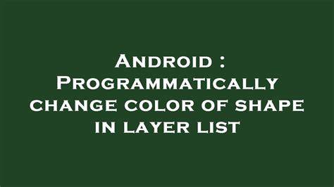 Set android shape color programmatically
