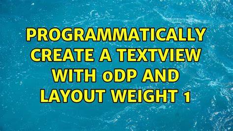 Set the layout weight of a TextView programmatically