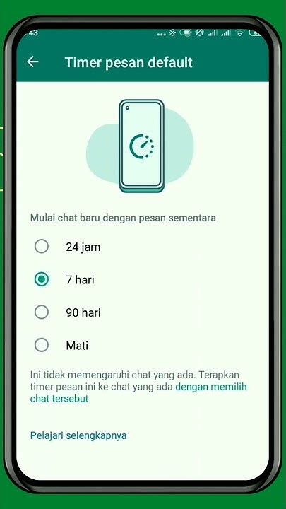 Setelan Timer Pesan Default