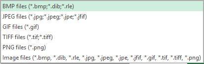 Setting the filter to an OpenFileDialog to allow the typical image formats