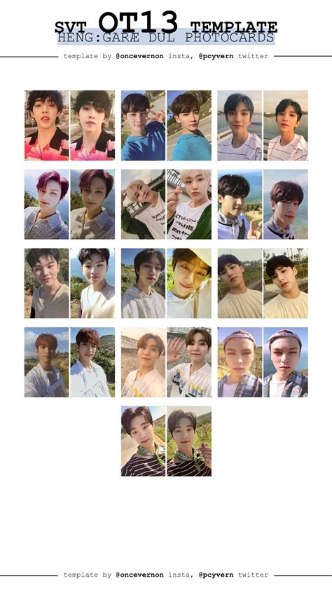 Seventeen Photocard Template