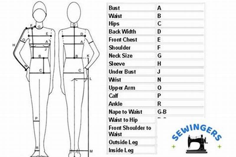 Sewing Pattern Measurement Chart