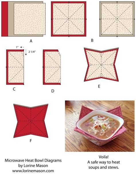 Sewing Pattern Printable Microwave Bowl Cozy Template
