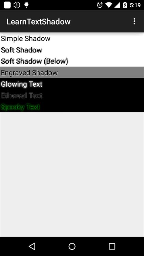 Shadow Effect for a Text in Android