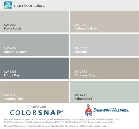 Sherwin Williams Floor Paint Color Chart