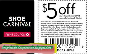 Shoe Carnival Printable Coupon