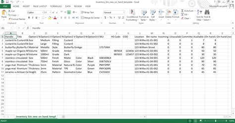 Shopify Csv Template