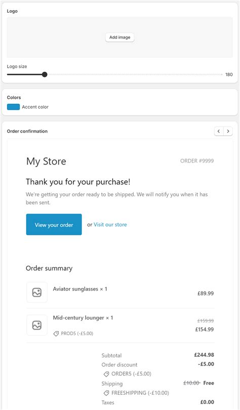 Shopify Order Confirmation Email Template