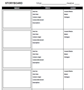 Shot List Storyboard Template