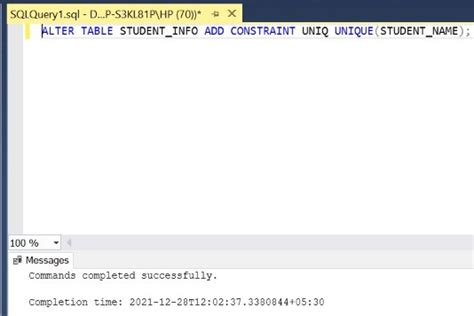Show constraints on tables command