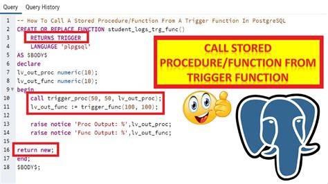 Show the code of a function procedure and trigger in PostgreSQL