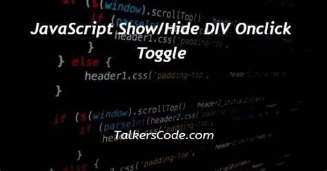 Showhide div using JavaScript