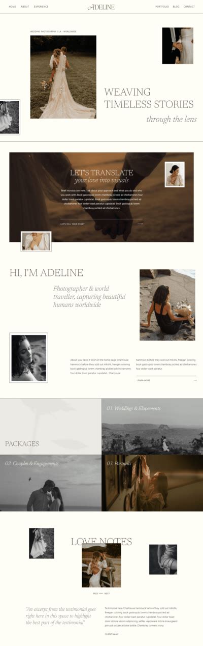 Showit Template For Photographers
