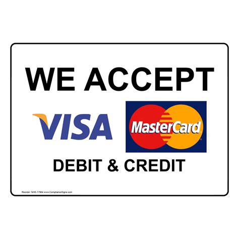 Sign We Accept Visa and MasterCard Credit Card