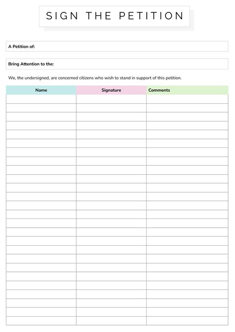 Signature Petition Template