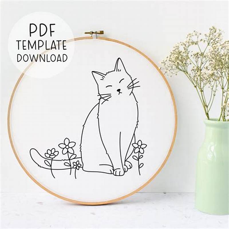 Simple Cat Embroidery Pattern