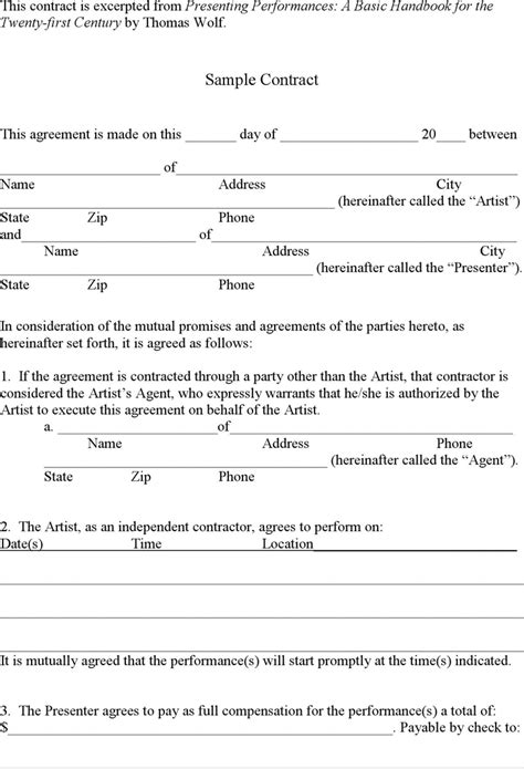 Simple Contract Template Free