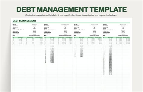 Simple Debt Schedule Template Excel