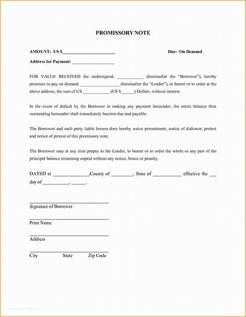 Simple Promissory Note Template