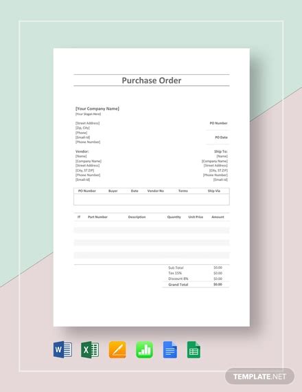 Simple Purchase Order Template