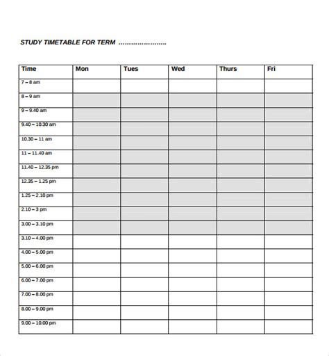 Simple Time Study Template
