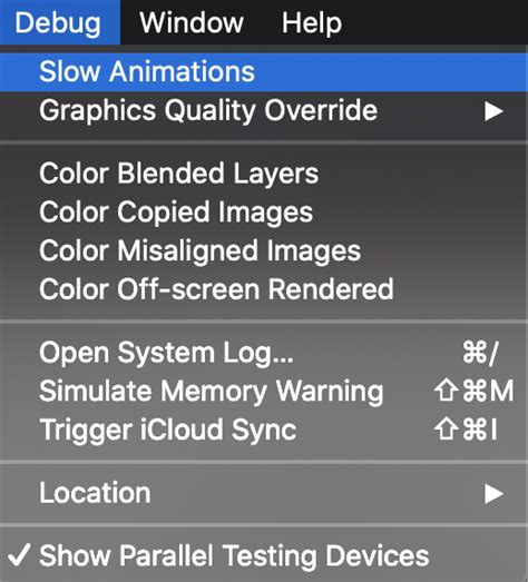 Simulator slow-motion animations are now on